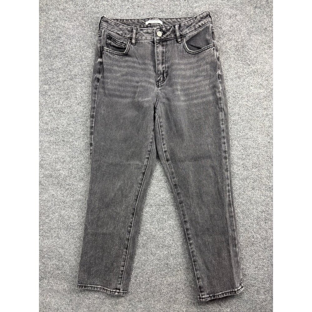 PacSun Mom Jeans Women's 28 Gray Denim Tapered High Rise Ankle 100% Cotton